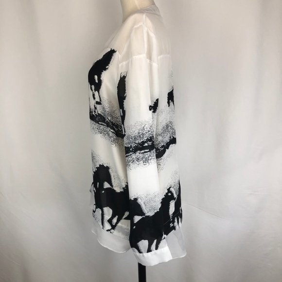 C.O.C. Galloping Horses Black and White Tunic - Picture 3 of 7